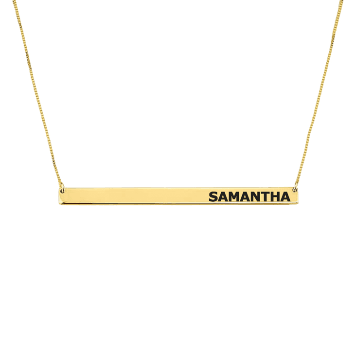 Skinny Bar Engraved Name Necklace