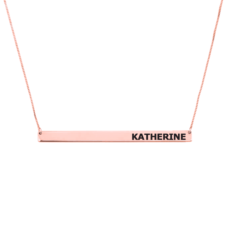Skinny Bar Engraved Name Necklace