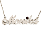 Personalized birthstone name necklace