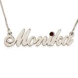 Personalized birthstone name necklace