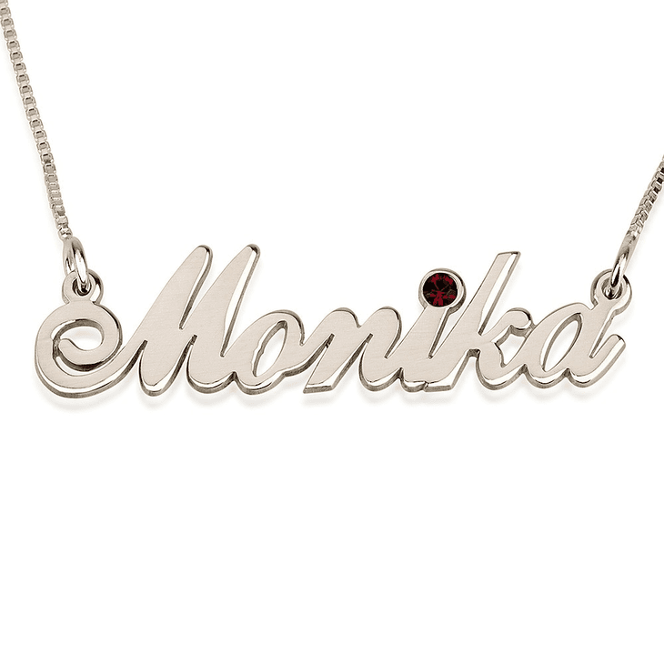 Personalized birthstone name necklace