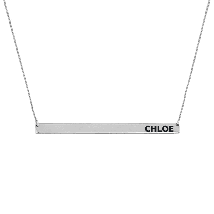 Skinny Bar Engraved Name Necklace
