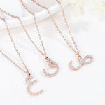 Arabic Zirconia Initial Necklace
