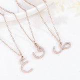 Arabic Zirconia Initial Necklace
