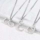 Arabic Zirconia Initial Necklace