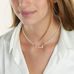Arabic Name Necklace with Pearl Chain