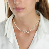 Arabic Name Necklace with Pearl Chain