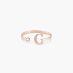 Initial Letter Ring with Birthstone