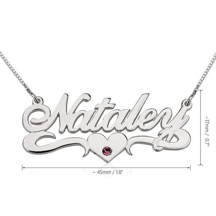 Birthstone name necklace dimensions