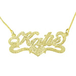 Personalized name necklace with brushed texture
