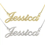 personalized name necklace with matte texture