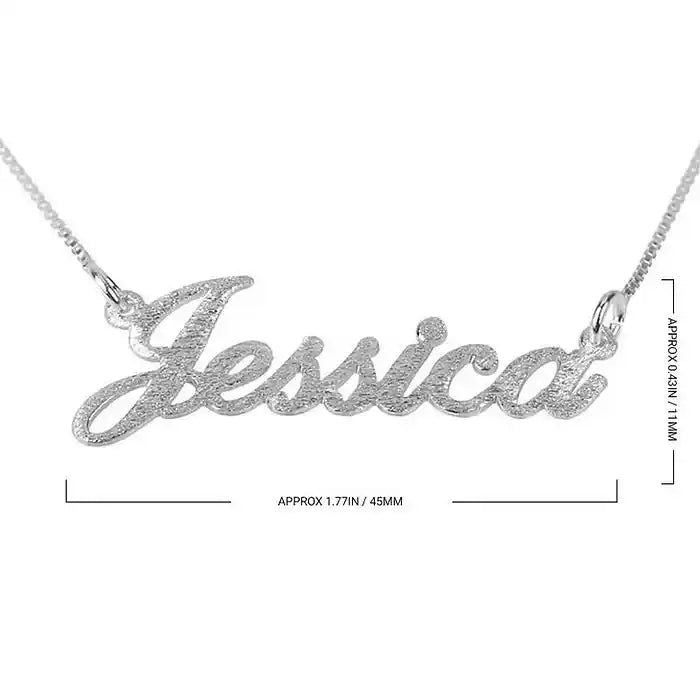Custom name necklace in brushed finish