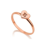 initial Heart stackable ring