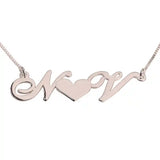 Two Initials Necklace With Heart