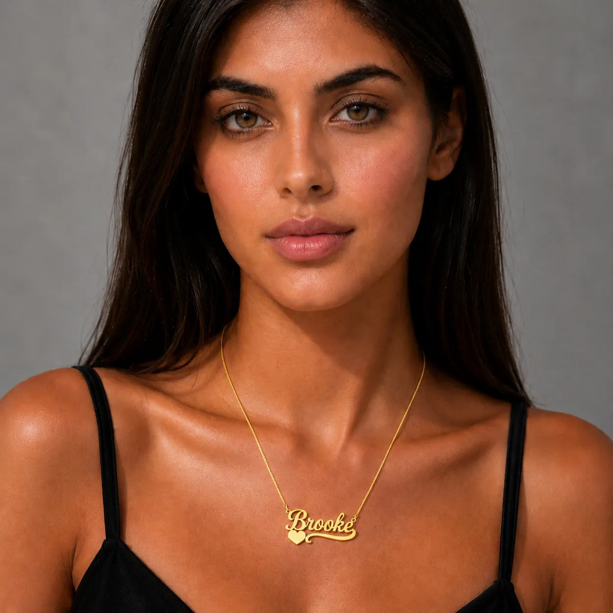 Custom Script Name Necklace with Heart