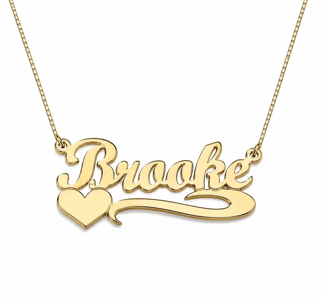 Custom Script Name Necklace with Heart
