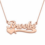 Custom Script Name Necklace with Heart