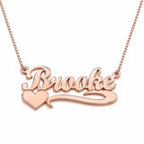 Custom Script Name Necklace with Heart