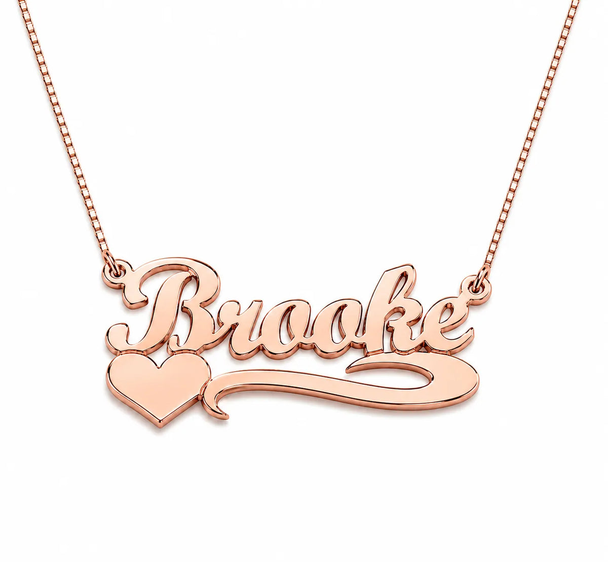 Custom Script Name Necklace with Heart