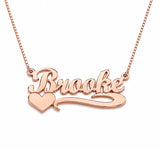 Custom Script Name Necklace with Heart