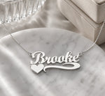 Custom Script Name Necklace with Heart