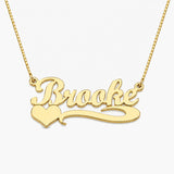 Custom Script Name Necklace with Heart