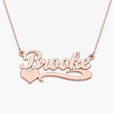 Custom Script Name Necklace with Heart
