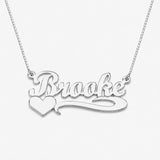 Custom Script Name Necklace with Heart