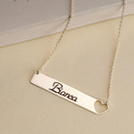 Cut Out Heart Bar Necklace