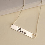 Cut Out Heart Bar Necklace