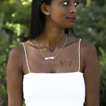 Personalized Name Cut Out Heart Bar Necklace