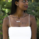 Personalized Name Cut Out Heart Bar Necklace