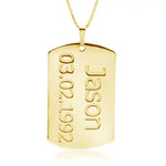 Dog Tag Necklace with Name and Date