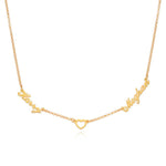 Double Name Necklace with Heart