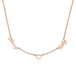 Double Name Necklace with Heart
