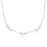 Double Name Necklace with Heart