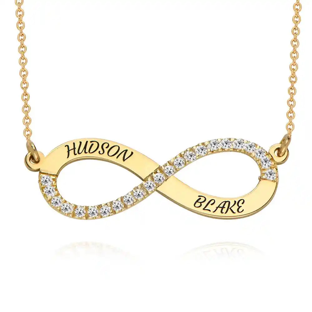 Endless Infinity Name Necklace with Diamond