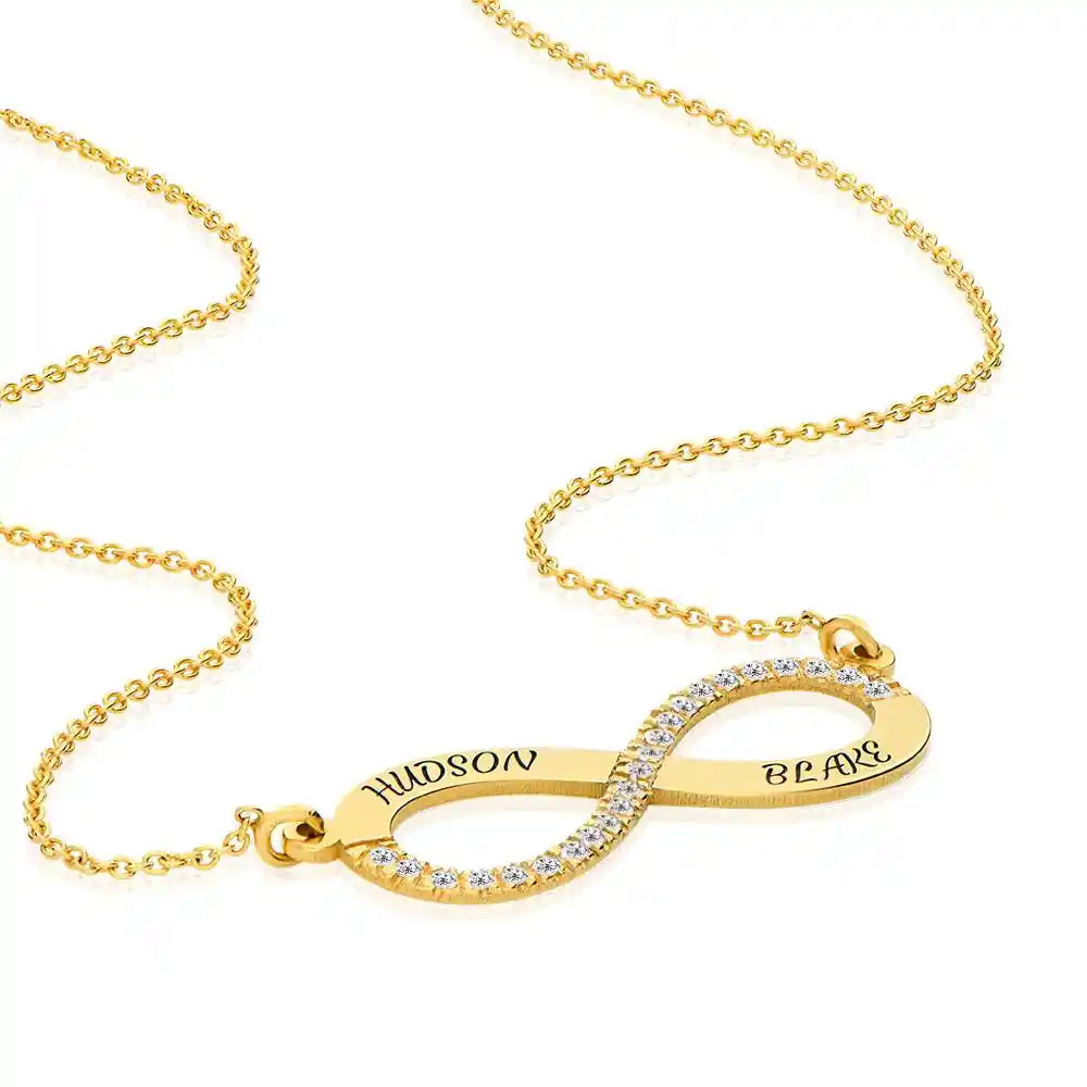 Endless Infinity Name Necklace with Diamond