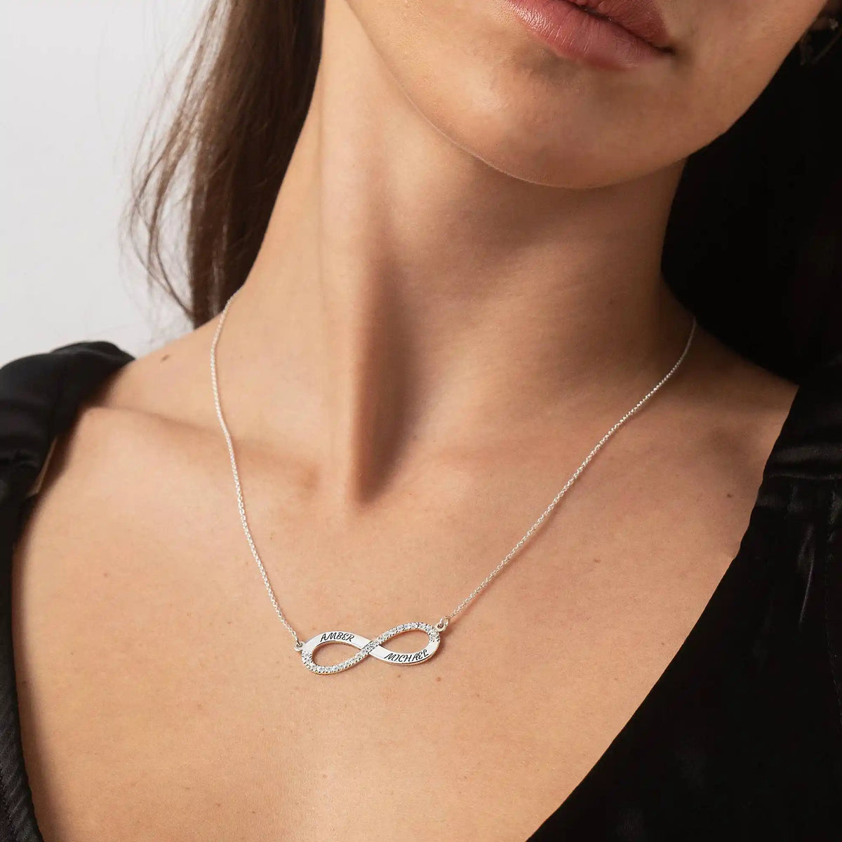 Endless Infinity Name Necklace with Diamond