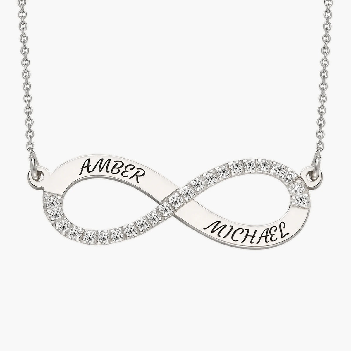 Endless Infinity Name Necklace with Diamond