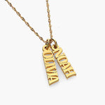 English Capital Vertical Name Necklace.
