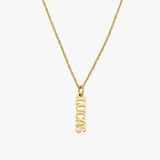 English Capital Vertical Name Necklace