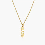 English Capital Vertical Name Necklace.