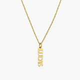 English Capital Vertical Name Necklace.
