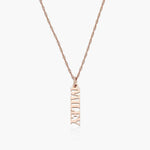 English Capital Vertical Name Necklace.