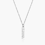 English Capital Vertical Name Necklace.