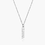 English Capital Vertical Name Necklace.