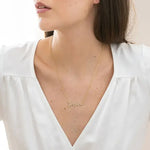 Crystal name necklace with adjustable chain