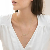 Crystal name necklace with adjustable chain