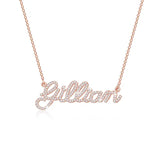 Rose gold crystal name necklace